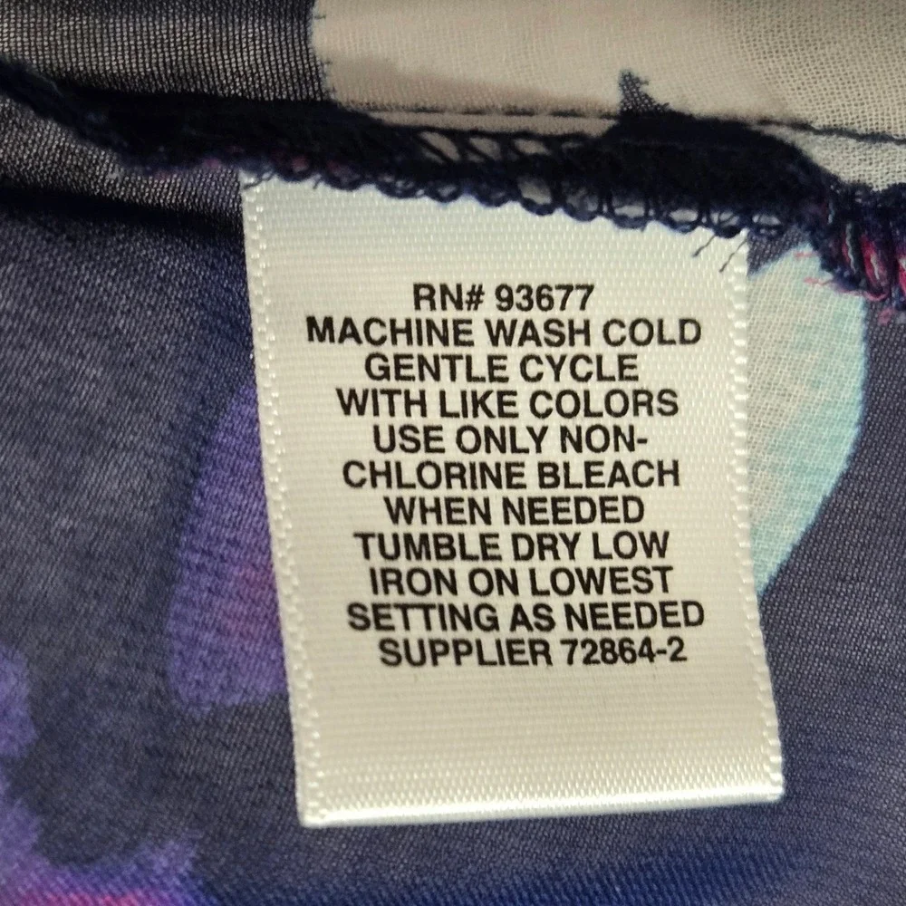 Liz Claiborne Womens Large Navy Blue Multi Color Abstract Sleeveless 2 Piece Set